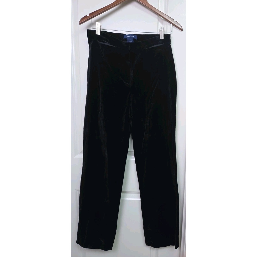 Vintage 90s Black Velvet Trousers Pants The Limited Romania Whimsygoth Size 6